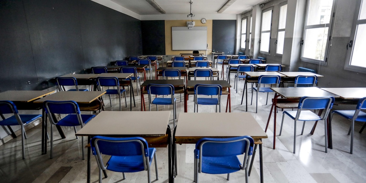 Un'aula scolastica vuota